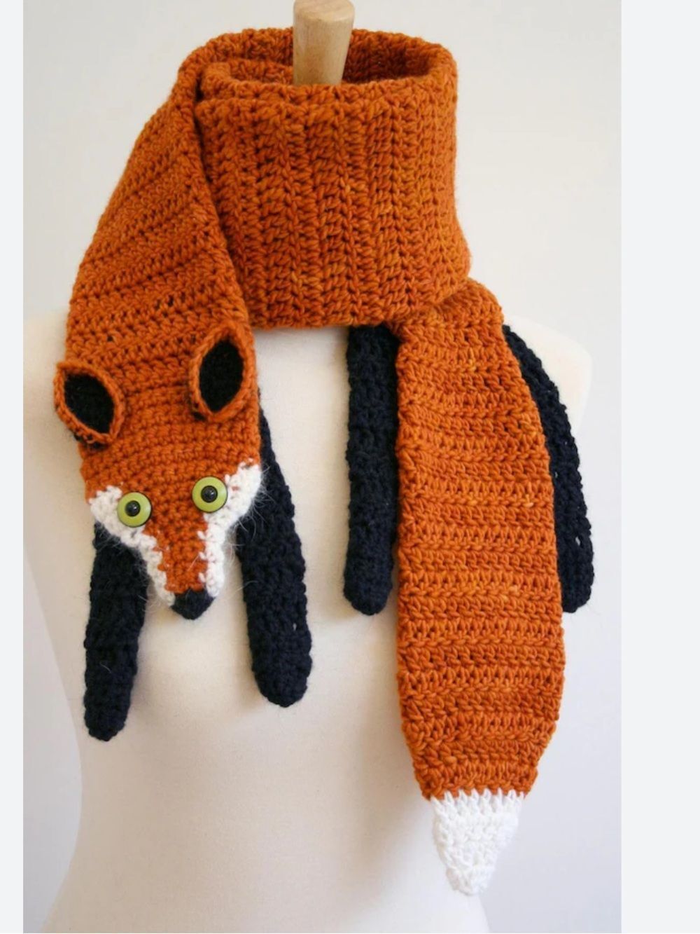 Andes Gifts Fox Scarf with tail and arms alpaca blend